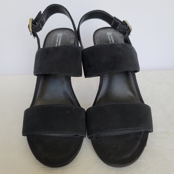 GIANI BERNINI Maggiee Suede Two-Strap Sandals- Black color- Women's Size 9M - Picture 7 of 15
